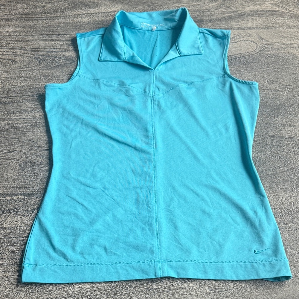 Nike Women's Aqua Blue Sleeveless Golf top
